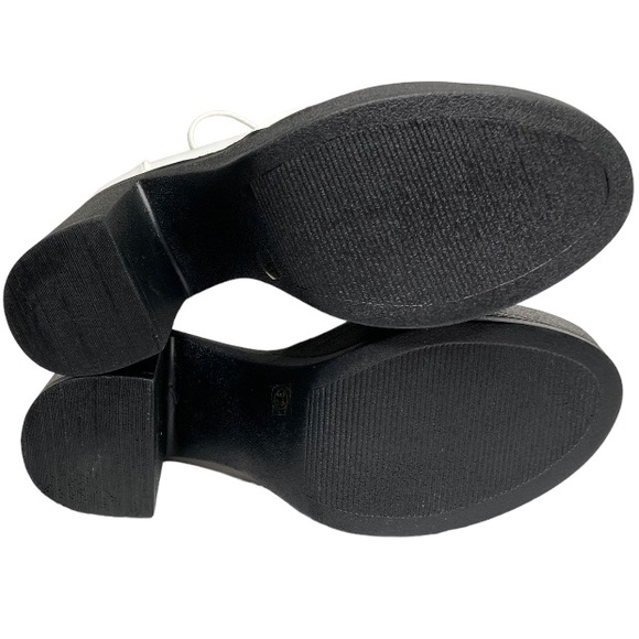 ALLEGRA K White Patent Leather Platform Lace Up Chunky Heel Combat Boots, 7.5 - Picture 13 of 13